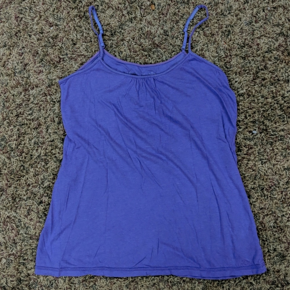 Purple tank top with built-in bra